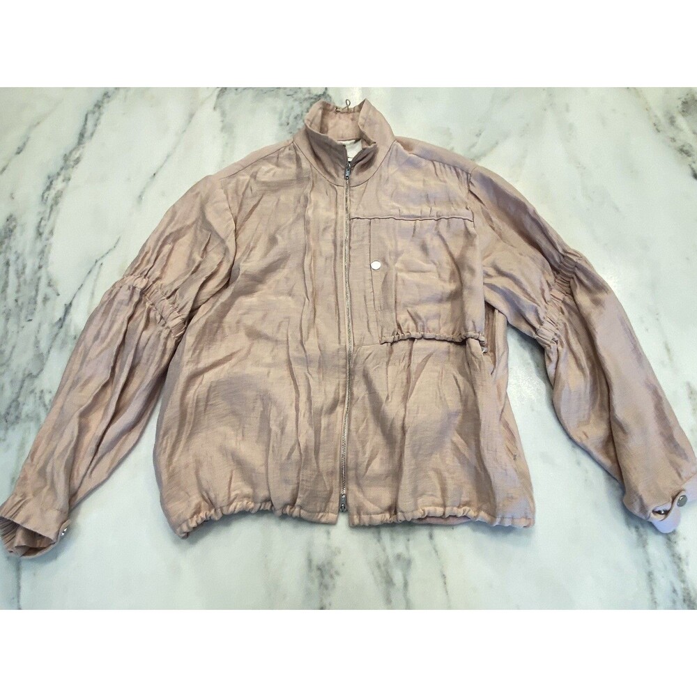 3.1 Phillip Lim Cinched Sleeve Anorak Jacket Light Rose Pink Zip Close Size XS